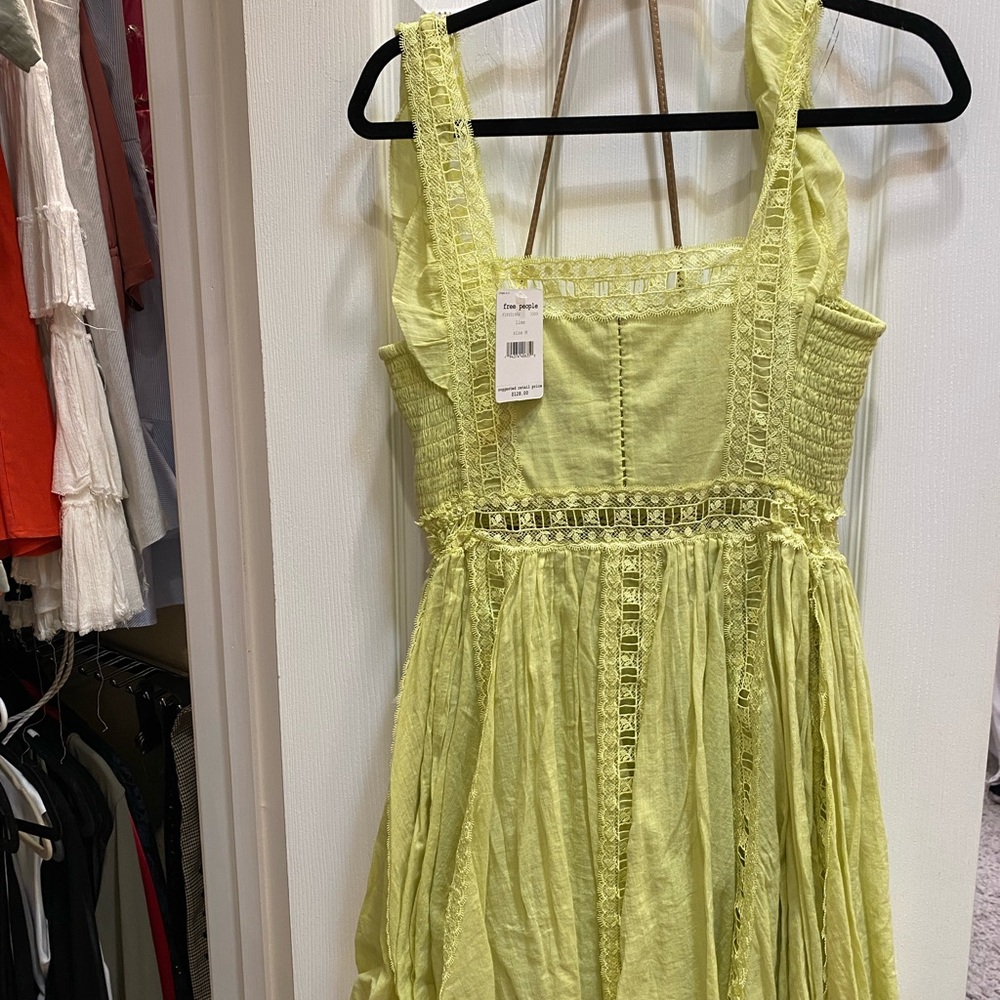 Lime green Free People “Verona dress”